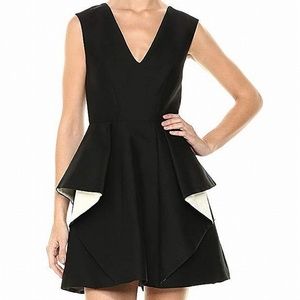 Halston Heritage Fit and Flare Ruffle Dress New